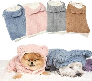 Manta con capa para perro mascota gato, abrigo de invierno para perro con sombrero, envolturas de abrigo de franela con capucha - Imagen 1 de 6