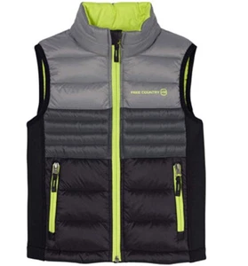 Free-Country Boy's Ultra Lightweight Down Tech Vest Black/ Dark Grey - Picture 1 of 1