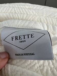 Gorgeous Frette 100% Cotton King Coverlet Beige Off White  $1590