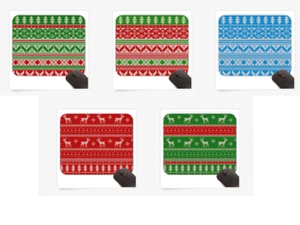 Ugly Christmas Sweater Holiday Mouse Pad, Computer Decor - Picture 1 of 6