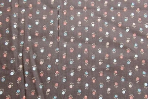 Fabric 100% Cotton FAT QUARTER Multi-Color Flowers on Brown - Picture 1 of 8