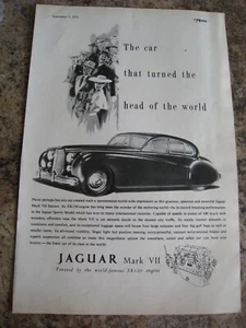 JAGUAR MK VII GRACIOUS SPACIOUS POWERFUL SALOON CAR 1951 ADVERT A4 FILE 36 - Picture 1 of 1