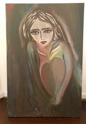 Original Oil Painting On Canvas. “Shy Girl In Love” By an Iraqi Artist - Image 1 of 4