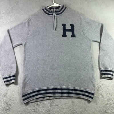 Tommy Hilfiger Sweater Adult Large 16/18 Gray Pullover 1/4 Zip Mock Neck READ - Image 1 of 4