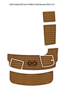2005 Cobalt 226 Swim Platform Step Pad Boat EVA Foam Faux Teak Deck Floor Mat - Imagen 1 de 24
