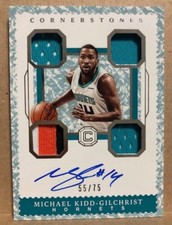 2017-18 Cornerstones Michael Kidd-Gilchrist Crystal GU Quad Patch Auto SP 55/75!