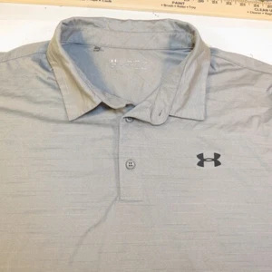 UNDER ARMOUR HEATGEAR GOLF POLO SHIRT Mens 2XL XXL Silver Gray - Picture 1 of 5