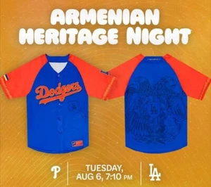 New 2024 Size M Armenian Heritage Jersey Dodgers 2024 Stadium Promo SGA Medium - Picture 1 of 1