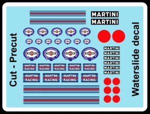 Aufkleber MARTINI RACING 1/43 1/32 1/24 1/18 Aufkleber Wasserrutsche scalextric - Bild 1 von 5