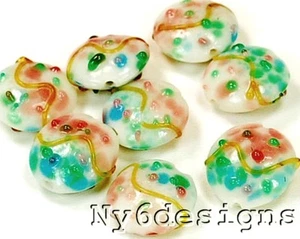 Perline di vetro fatte a mano colore caramelle 17 mm 8 pezzi (H18) b spedizione gratuita - Foto 1 di 1