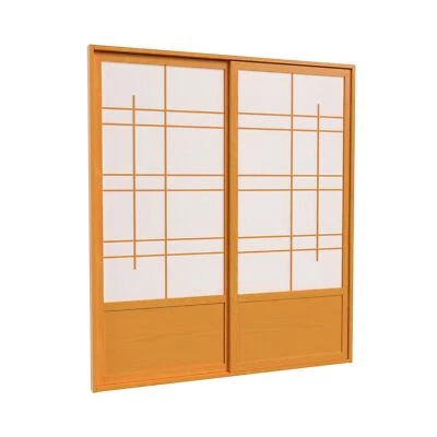 Красный фонарь 7 футов Комплект раздвижной двери Tall Eudes Shoji (двусторонний) - медовый мед - Изображение 1 из 4