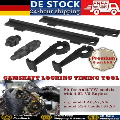 OHNE MARKENBEZEICHNUNG Per VW Audi 4,2 L V8 motori albero a camme kit strumenti di temporizzazione blocco temporizzazione T40047 nero (6 pz)