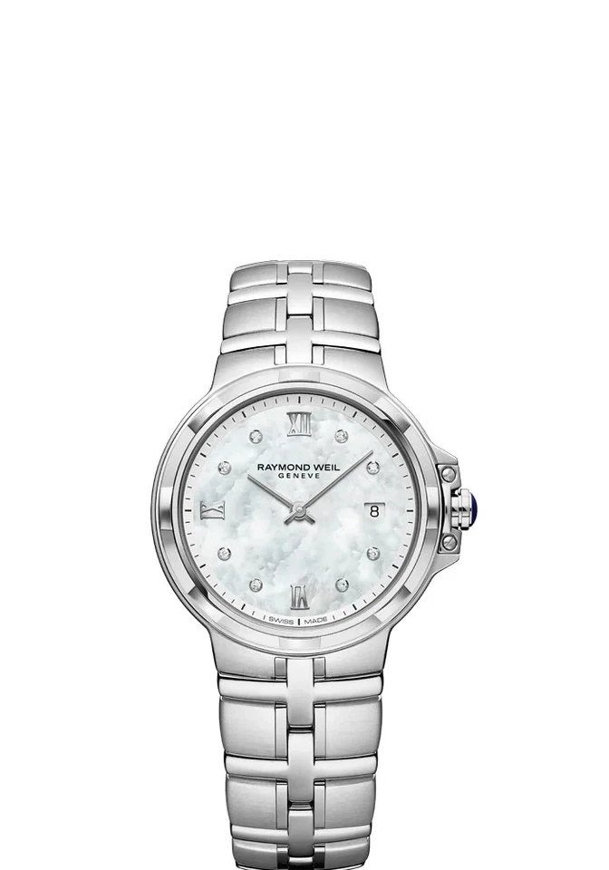 Raymond Weil Parsifal Diamond 30mm Mother of Pearl Ladies Watch 5180-st-00995