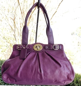 Coach Garnet Gathered Purple Magic Bag Tote/Shoulder Bag - Picture 1 of 24