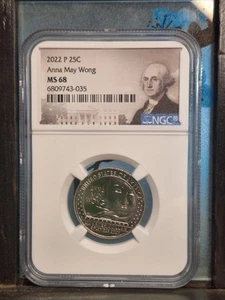2022 P & D Anna May Wong American Women Quarter MS 68 by NGC, 2 coin set - Picture 1 of 4