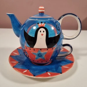 Whittard Of Chelsea Pinguin Tea For One Set - Teekanne Tasse & Untertasse - Bild 1 von 12
