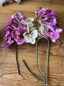Artificial Orchid Stems X3 Plus Artificial Leaves X3 - Picture 1 of 11