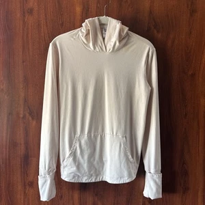 Athleta Girl Elfin Tan Uptempo Long Sleeve Pullover Hooded Top Size XL-14 - Picture 1 of 5