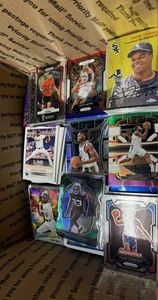 MEDIUM FLAT RATE BOX FULL OF CARDS BASEBALL BASKETBALL FOOTBALL SOCCER - Picture 1 of 3