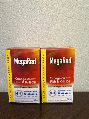 2pk. Aceite de pescado Omega 3 avanzado Megared Schiff 4 en 1 500 mg - 80 cápsulas blandas Foto 1 de 3