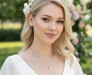 PierreLorren 8mm Diamond Round Necklace Pendant 750 Gold White Diamond Jewelry - Picture 1 of 18