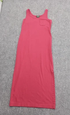 LRL Ralph Lauren Dress Women Small Pink Tank Dress Ribbed Stretch Side Slit Maxi - Image 1 of 4