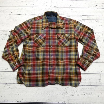 Vintage Arrow Shirt Mens Large Plaid Wool Blend Lined Flannel 80s Korea - Image 1 of 4