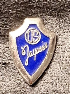 Prendedor Jaycees de Estados Unidos tono plata solapa esmalte coleccionable (136FLA) - Imagen 1 de 3