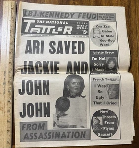 Vintage 1969 Tattler Boulevardzeitschrift UFOs Verbrechen französischer Zweig Jackie O - Bild 1 von 7