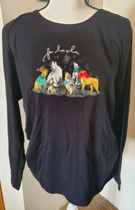 Karen Scott Damen Weihnachten Hund Motiv Shirt Petite XL Neu mit Etikett - Bild 1 von 1
