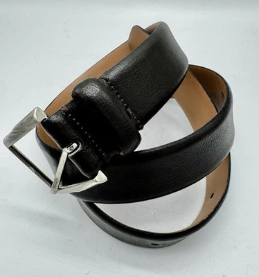 Trafalgar - Cinturón de cuero de becerro marrón oscuro - Talla 33 Hecho en Italia Foto 1 de 4