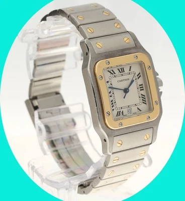 Reloj de cuarzo suizo Cartier Santos Galbee #187901 18KYG SS 29 x 40 mm Foto 1 de 4