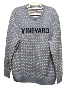 Suéter Vineyard Vines Lana Merino Viñedo •Hombres L• Cuello Redondo Azul LEER $198 - Imagen 1 de 9