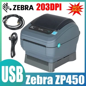 Zebra ZP450 203DPI Desktop Direct Thermal Shipping Label Printer With USB & PSU - Picture 1 of 9