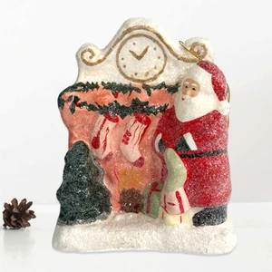 Vintage Bethany Lowe Weihnachten Teena Flanner Santa Kamin Uhr Neu mit Etikett RAR - Bild 1 von 7