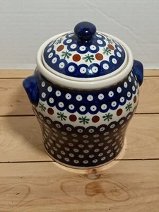 Boleslawiec Polish Pottery Mosquito Jar with Lid 6" - Picture 1 of 18