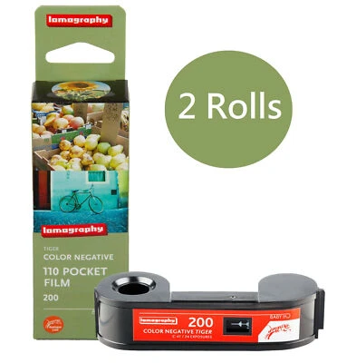 2 Rolls x Lomography LOMO Tiger 200 ISO Color 110 Color Netgative Baby Mini Film - image 1 of 4