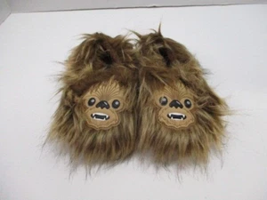 Chewbacca Slippers Boys Medium 7-8 Brown Star Wars Slip On Low Top Chewey  - Picture 1 of 10