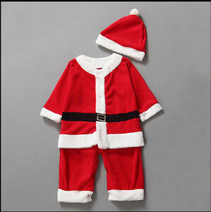 Toddler Boy Santa Fancy Dress Christmas Costumes Jumper 2pc Size 1-2 Years Old