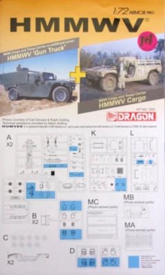 HMMWV M998 Cargo Gun Trusc + M998 Cargo 1/72 Dragon 7297 - Image 1 of 3