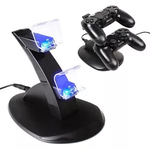 Dual USB LED Charger Dock Station Fast Charging For PlayStation PS4 Controller - Picture 1 of 4