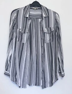 Camisa negra envejecida a rayas papaya talla 14 - Imagen 1 de 4