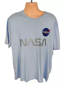 BRANDNEU MIT ETIKETT ALPHA INDUSTRIES NASA REFLEKTIEREND BLAU KURZARM SPACE T-SHIRT T-SHIRT 4XL - Bild 1 von 5