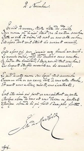JULES DE MARTHOLD / Poème autographe " LE 2 NOVEMBRE " 1904 - Picture 1 of 1