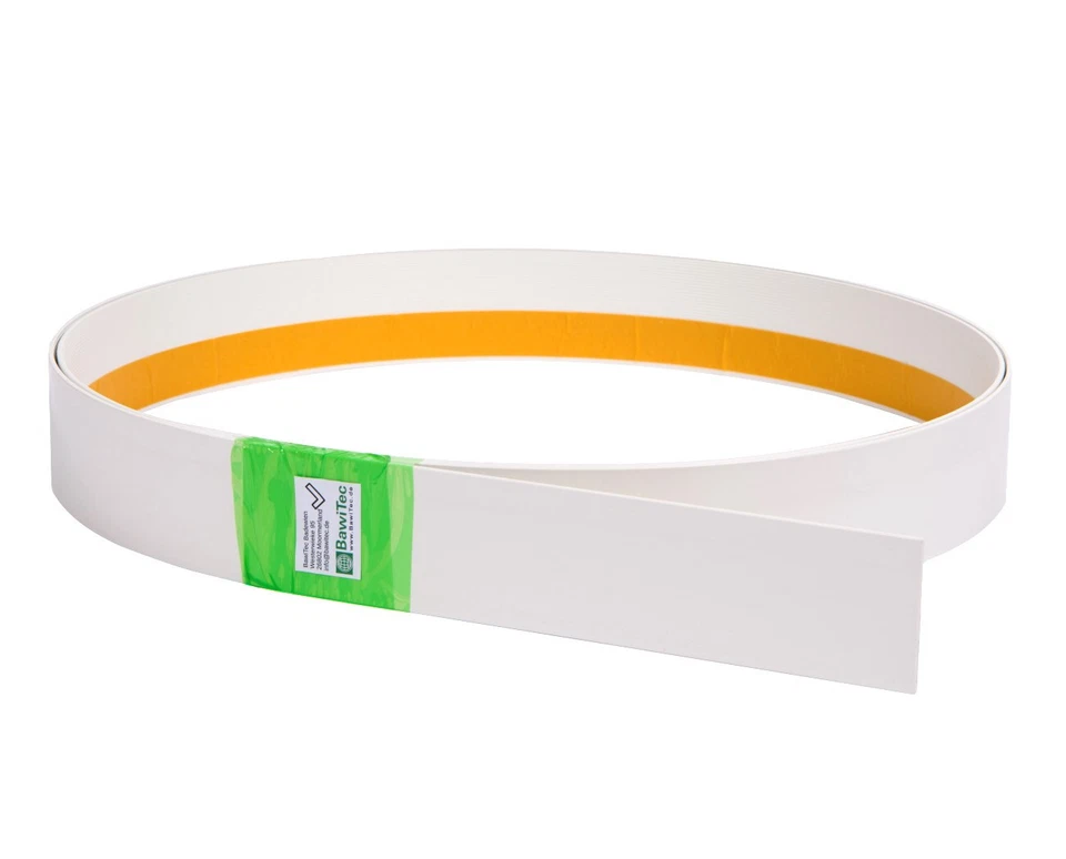 Kunststoff Abdeckleiste Kunststoffleiste Flachleiste weiß selbstklebend Rolle - Bild 1 von 4