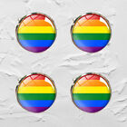 2Pairs Sleeve Cufflinks Pride Tuxedo Studs Rainbow Flag Jewelry
