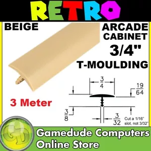 T-Moulding BEIGE 3/4inch/18mm Wide (Sold per 3Meter) for Arcade Cabinets - 06 - Picture 1 of 1