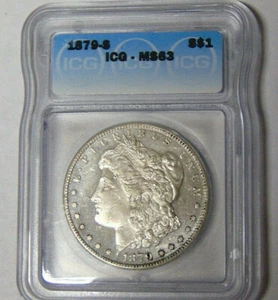 ICG MS63 1879-S Morgan Silver Dollar San Francisco Mint Choice BU #5669315101 - Picture 1 of 2