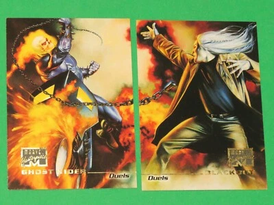 1996 Marvel Masterpieces Duels #76 GHOST RIDER vs #77 BLACKOUT PUZZLE High-Grade - Image 1 of 4