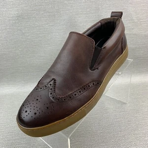 Zanzara Loafers Brown Leather Wingtip Brogue Round Toe Slip On Shoes Size 10.5 - Picture 1 of 12